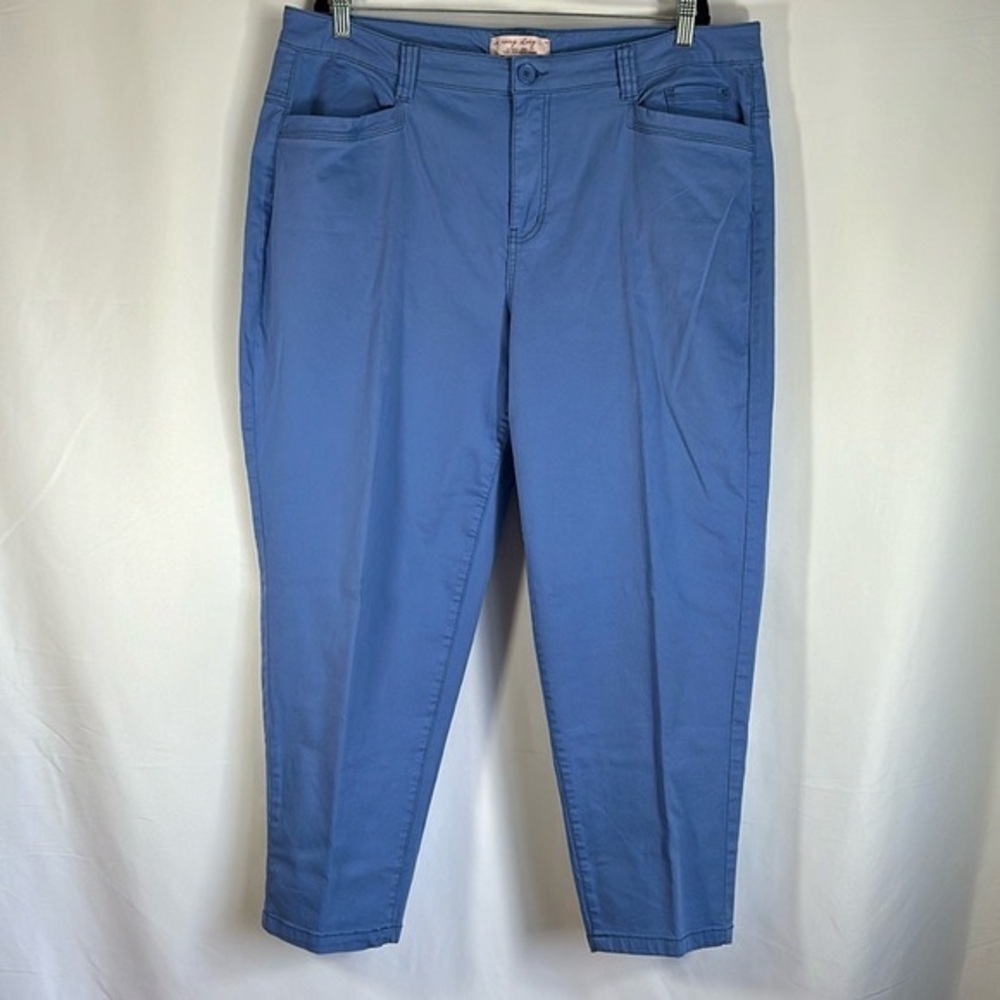 Penningtons Blue Slightly Curvy Fit Cropped Pants